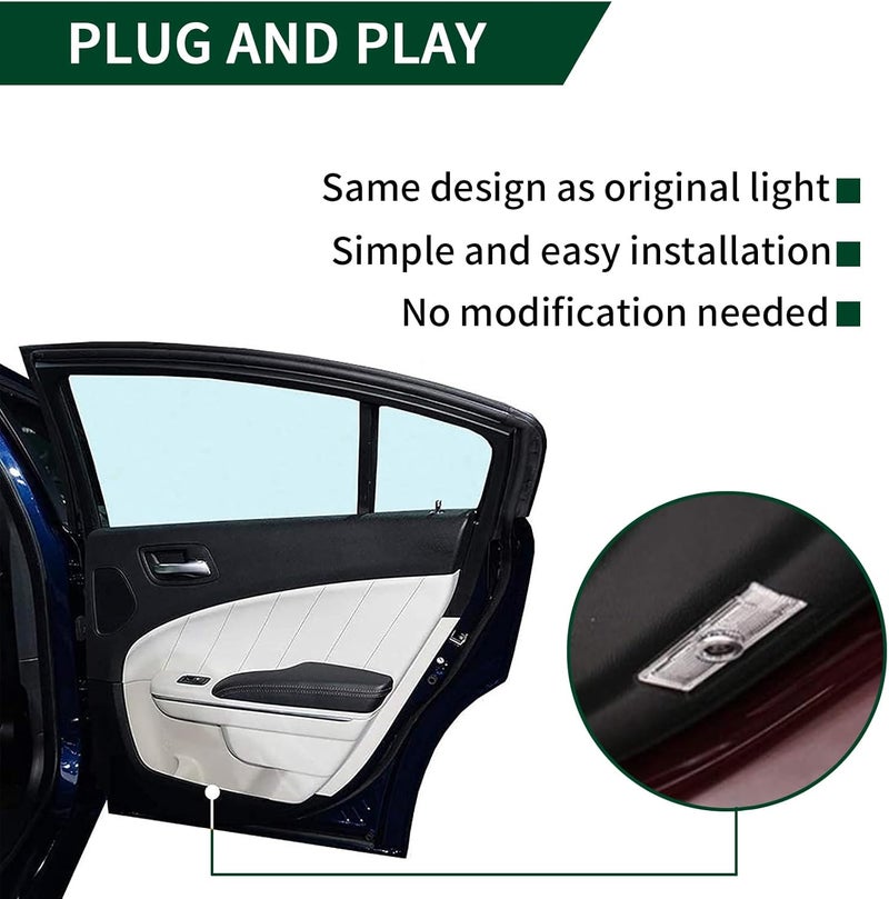 TFSOTLY 2 Pcs Never Fade Door Light Logo, Projection Ghost Shadow Welcome Puddle Light Compatible with Range Rover 2010-2022 Accessories (White & Green) - Image 5